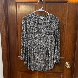 CB Casual Monochrome Circle Print Blouse